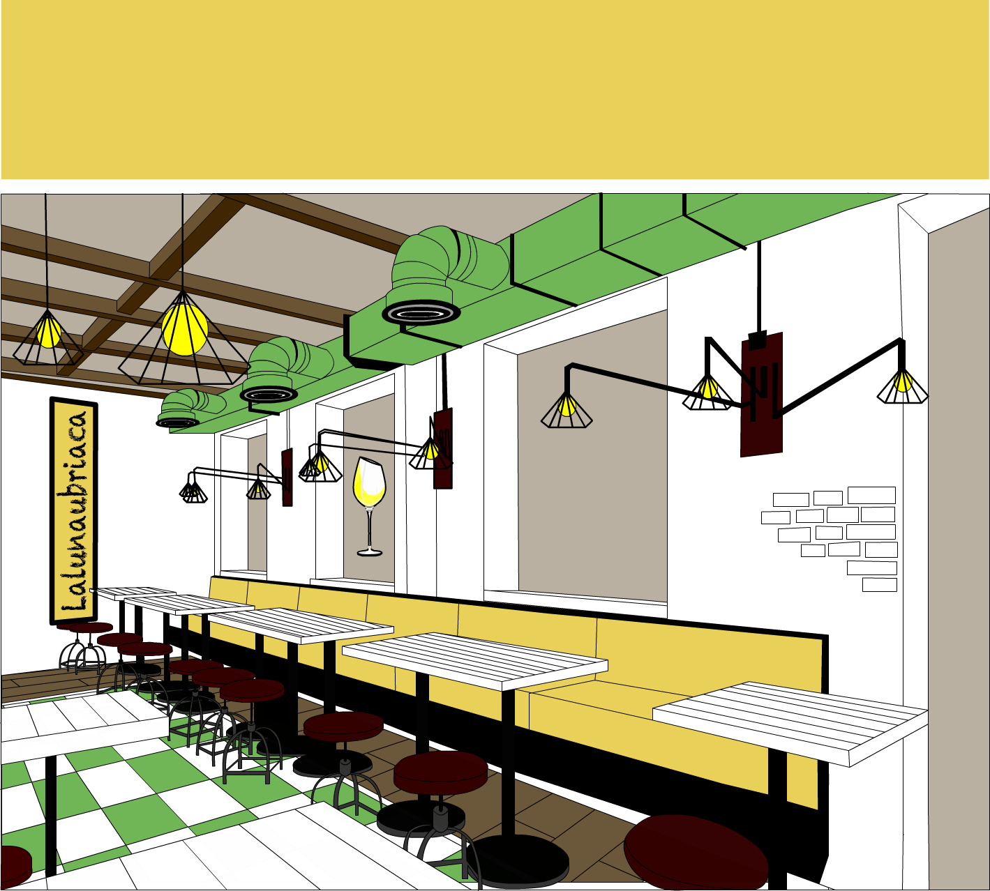 Sala Ingresso Con Giallo - Interior Design (1419x1278)