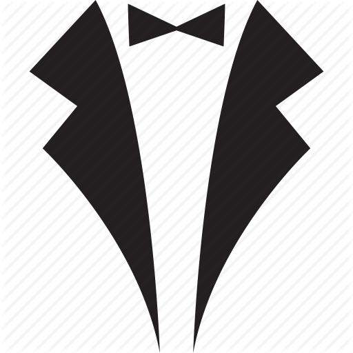 Wedding Dress And Tux Clip Art - Suit And Bow Tie Vector (512x512)