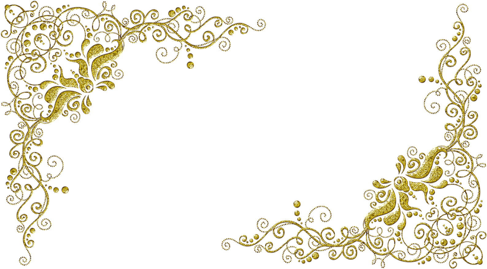 Molduras Com Arabescos Dourados - Borda Para Convite De Casamento Png (1600x900)