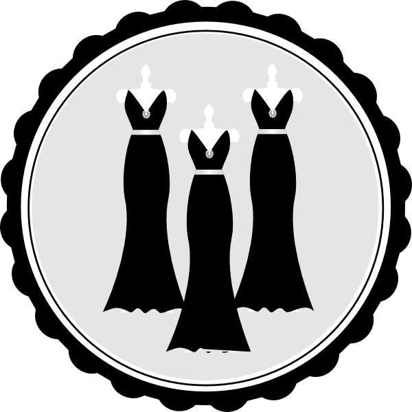 Bridesmaid Dress Clipart - Bridesmaid Clipart Black And White (600x600)
