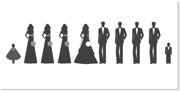 Wedding Programs With Bridal Party Silhouettes Page - Wedding (720x388)