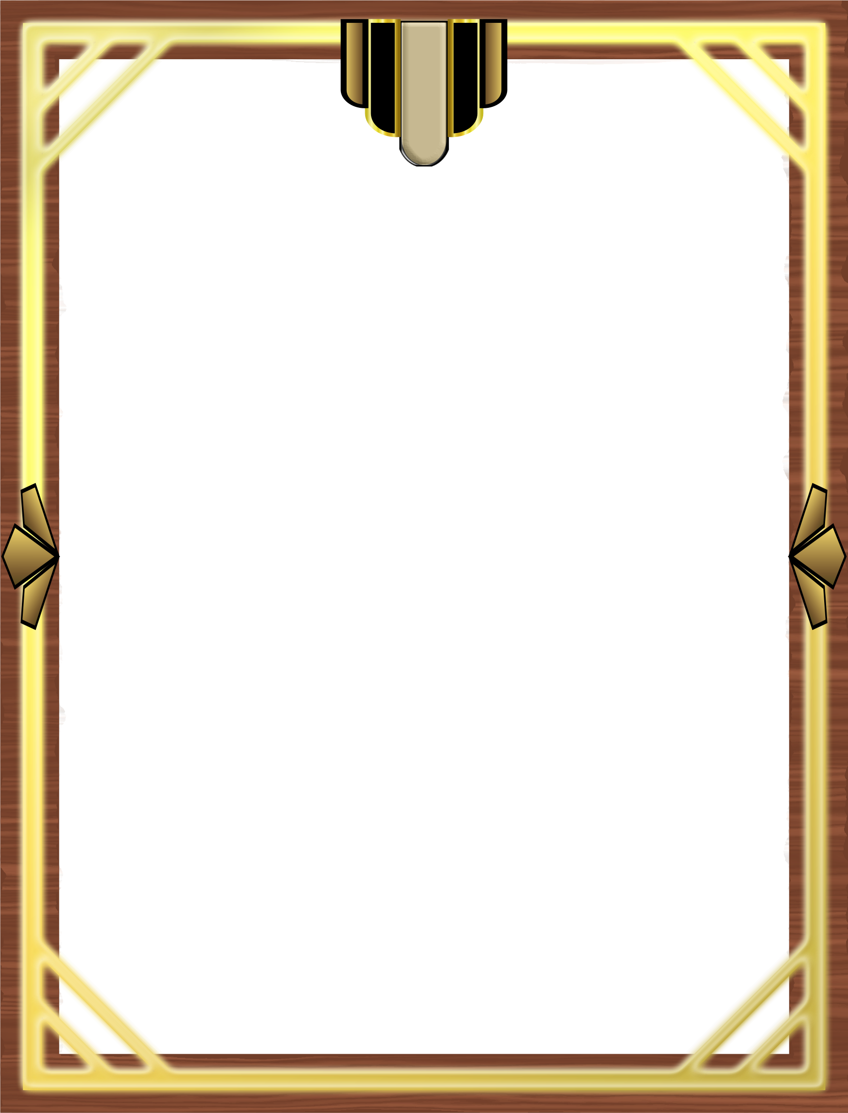 This Free Icons Png Design Of Art Deco Border 4 - اطارات Png (1746x2292)