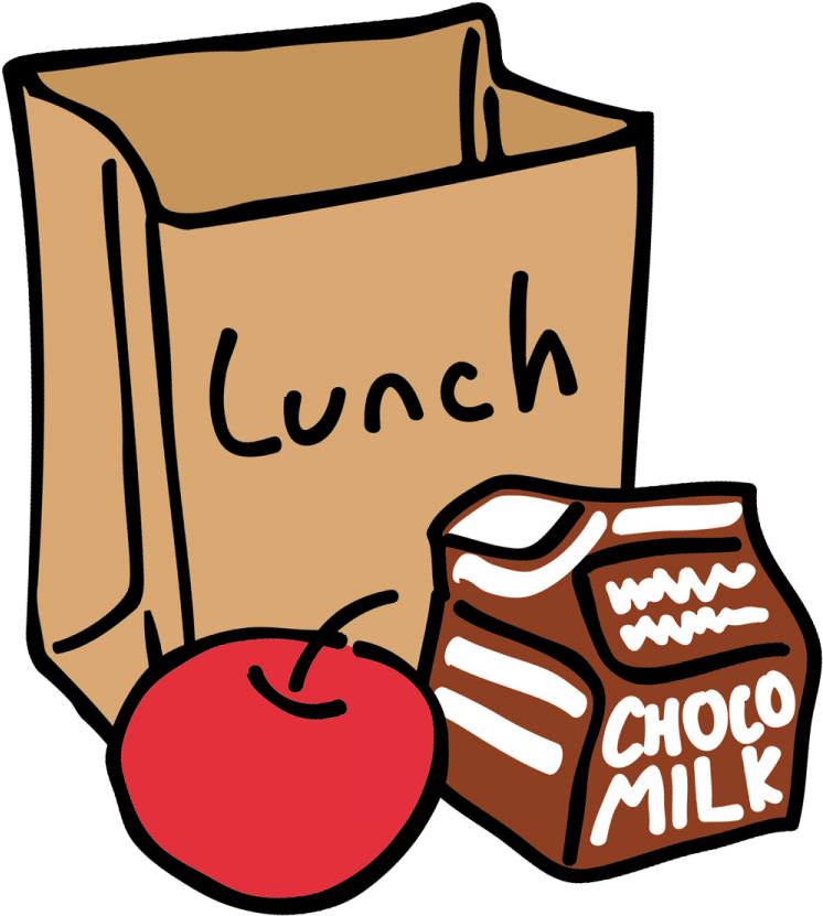 Drawing Of Lunch Bag With An Apple And Chocolate Milk - Lunch Box Clip Art (900x900)