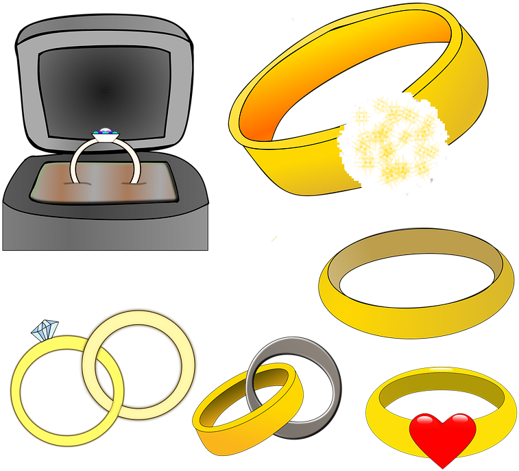 Wedding Ring Clipart 14, - Vihkisormus Piirros (810x720)