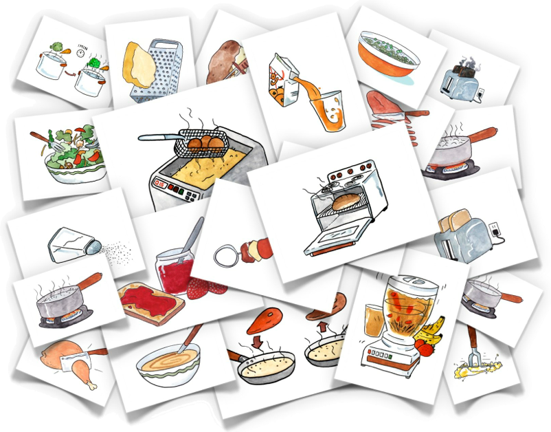 Cooking Verbs Flash Cards - Flashcards Mix (802x628)
