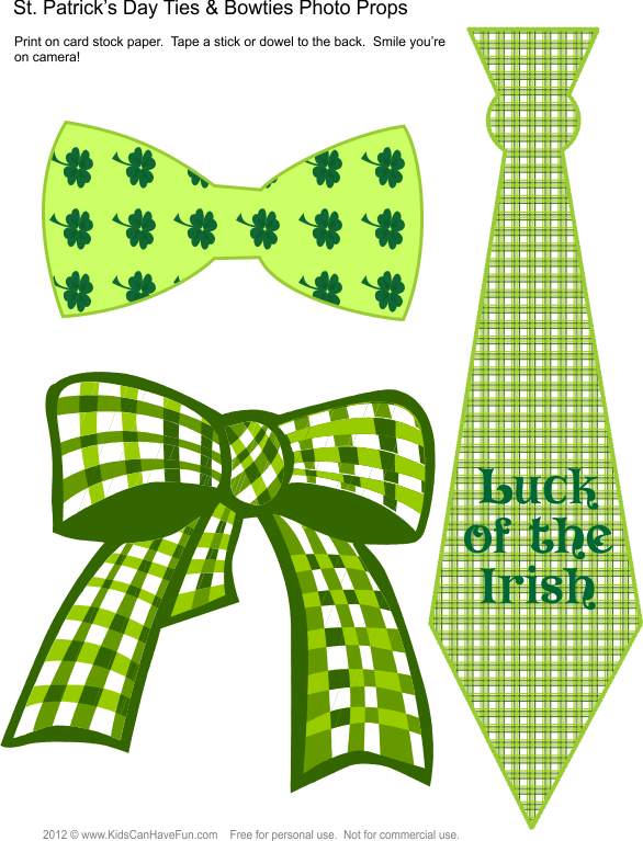 Patrick's Day Ties & Bowties Photo Booth Props - Pixar (586x767)
