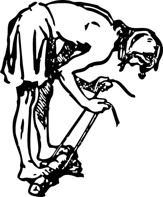 Borneo Native Starting Fire Black White Line Art 38 - Vector Graphics (333x402)