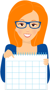 Woman Holding Calendar - Cartoon (400x400)