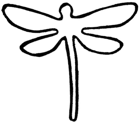 Dragonfly Outline - Dragonfly Outline (485x422)