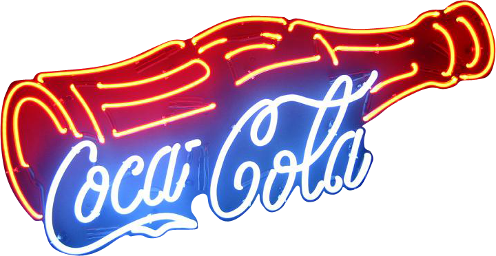 Coca Cola Bottle Neon Sign Real Neon Light - Png Neon Sign (720x372)