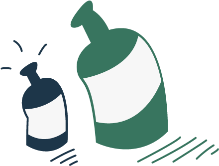 Small Vs Big Bottle - Illustration (500x500)