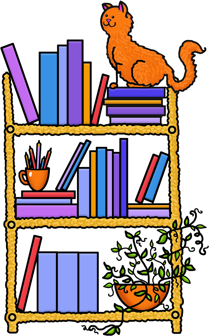 Book Shelf Color Png - Cartoon (1500x1500)