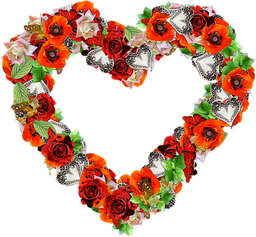 Heart Flowers Png Love Valentine Red Scrap - Flowers Png (367x340)