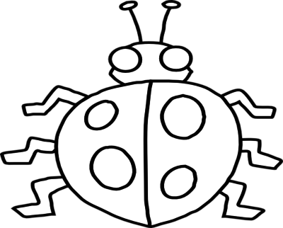 Coloring Trend Thumbnail Size Ladybug Cut Out Template - Insect Clipart Black And White (400x322)