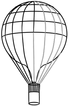 Hot Air Balloon Basket Outline Download Hot Air Balloon - Drawing (370x370)