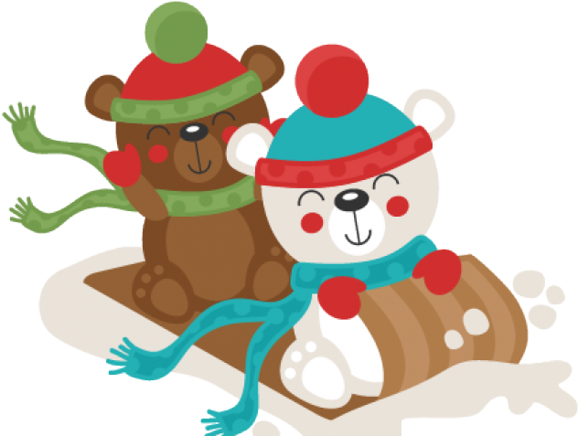 Polar Bear Clipart Sled - Winter Polar Bear Clipart (640x480)