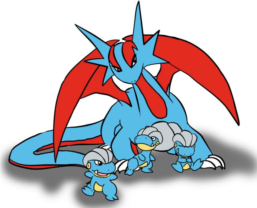 Bagon And Salamence (900x757)