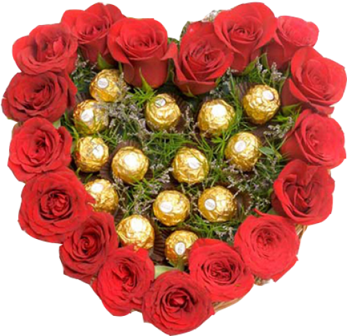 Chocolatious Heart - Ferrero Rocher Heart Cake (500x500)