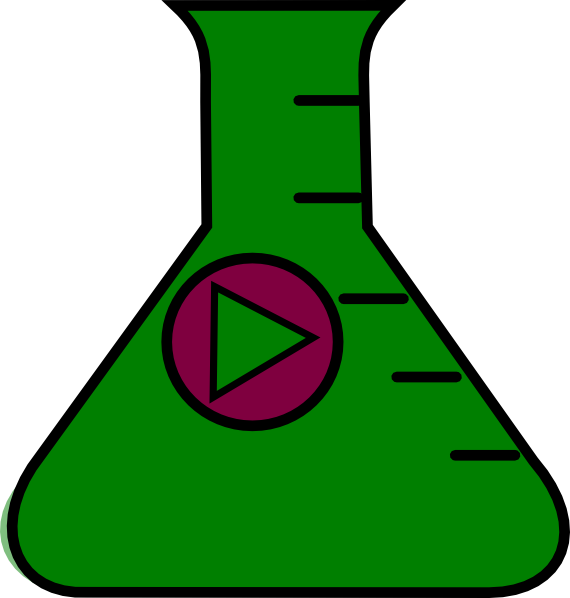 Flask Erlenmeyer Start Dark Green Clip Art At Clker - Erlenmeyer Flask (570x598)