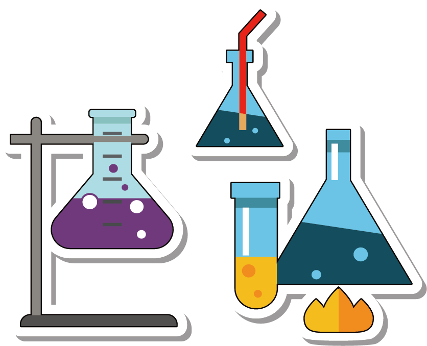 Chemistry Erlenmeyer Flask Ribersolo Analysis Laboratory - Chemistry Equipments Clipart Png (836x678)