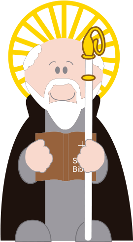 San Benito Abad - Santos Religiosos En Caricatura (420x520)