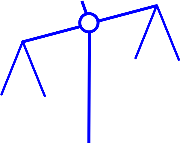 Blue Scale Line Thin Clip Art At Clker - Clip Art Balance Scale (600x486)