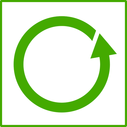 Vector Clip Art Of Eco Green Recycle Icon With Thin - Green Circle With Arrow (500x500)