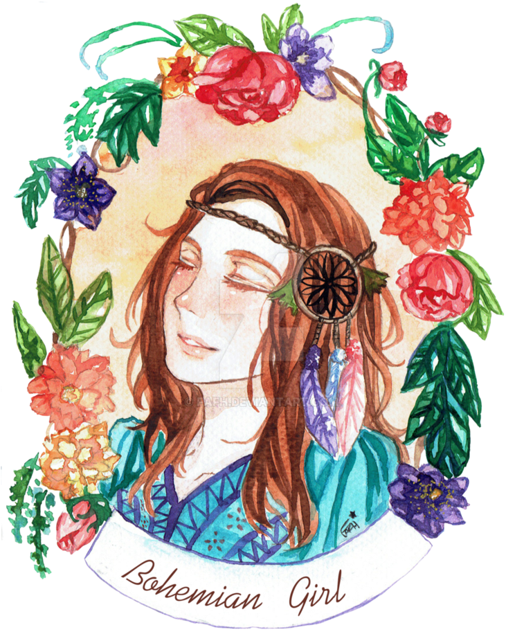Bohemian Girl By Fafh - Illustration (802x997)