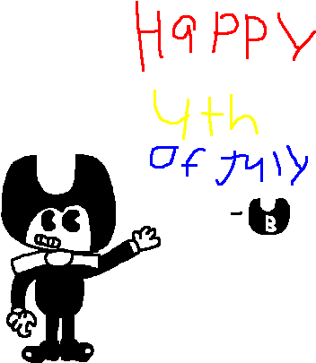 Happy 4th From Bendy By Sfg1235deviantart - Cartoon (474x439)