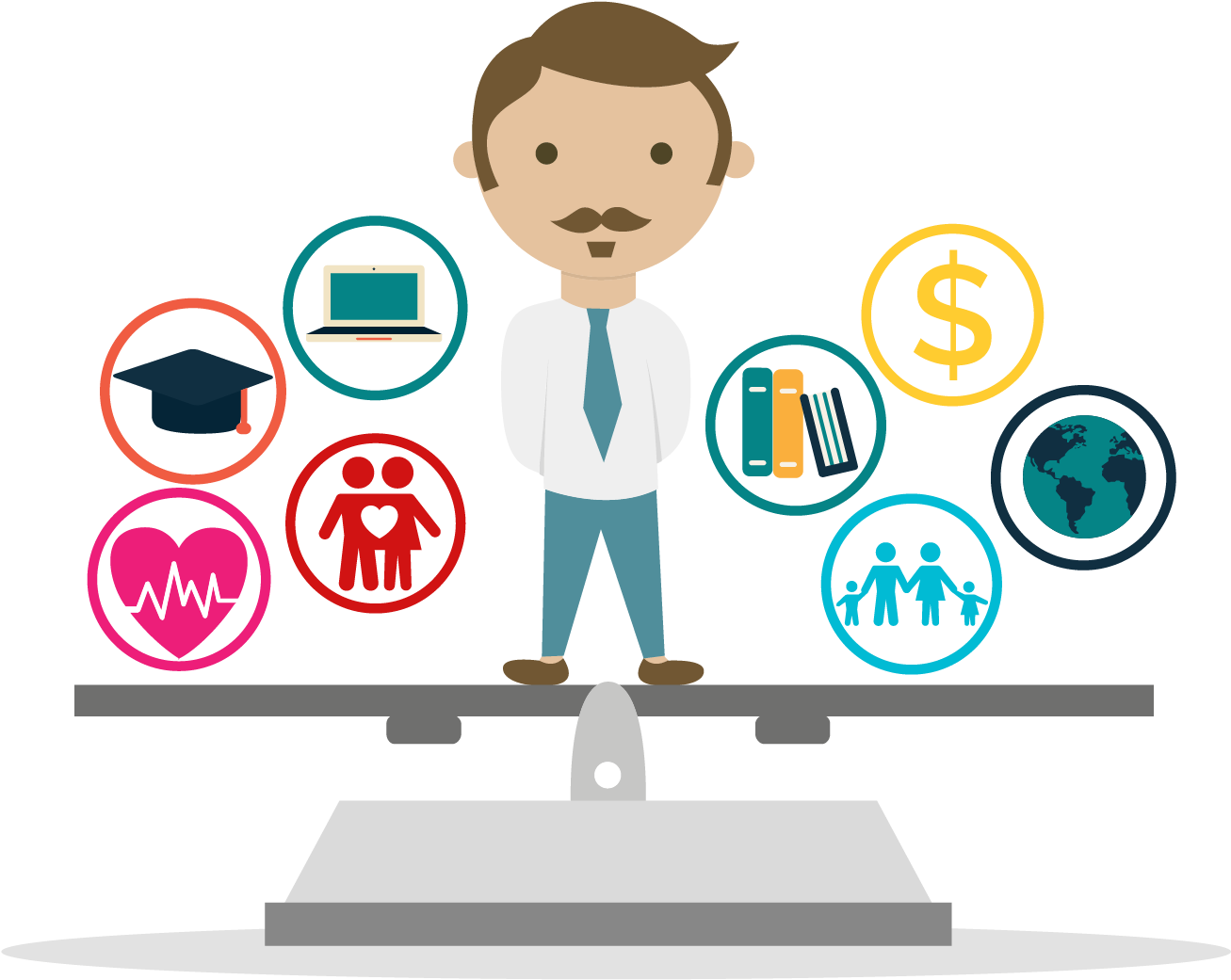 Representamos El Tema De Calidad De Vida Con Una Balanza - Aspectos De Calidad De Vida (1708x1135)