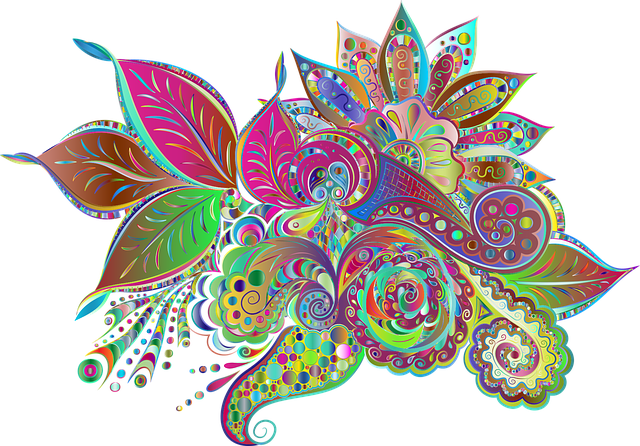 Floral, Flowers, Ornamental, Decorative - Art No Background (640x446)