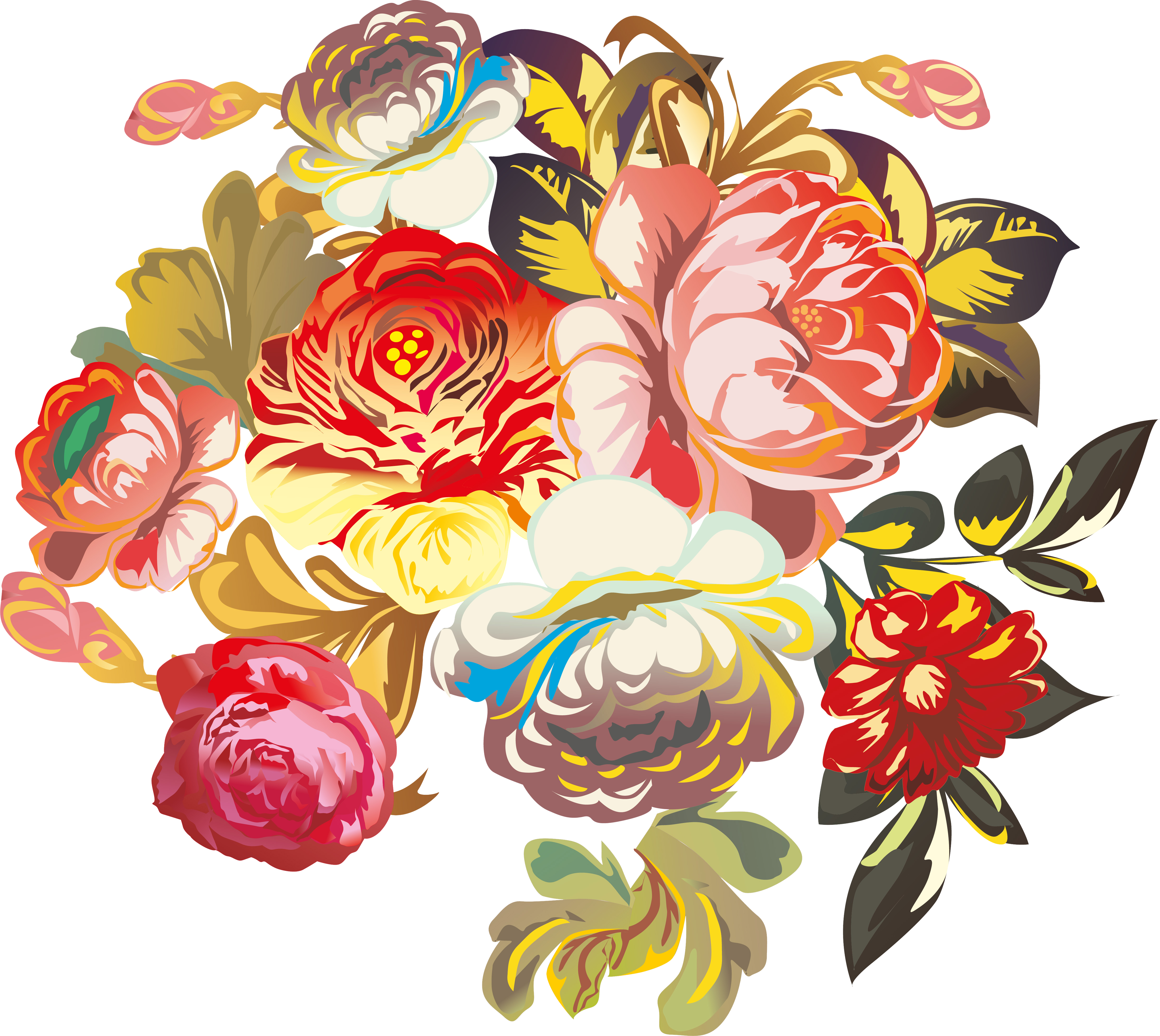 Flower Bouquet Floral Design Clip Art - Flower Bouquet Floral Design Clip Art (3861x3449)