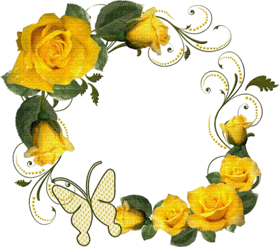 Yellow Frame Png Yellow Rose Frame, Rose Frame - Yellow Rose Frame Png (400x354)