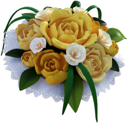 Wedding Yellow Rose Bouquet, Flower, Wedding, Rose - Portable Network Graphics (640x640)
