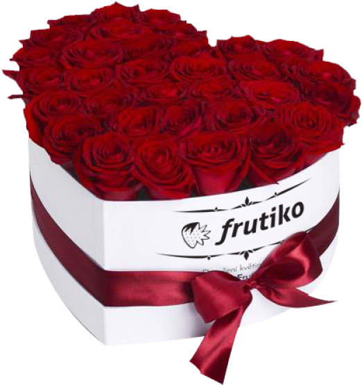 Red Roses White Heart Box - One Million Roses Heart (687x687)