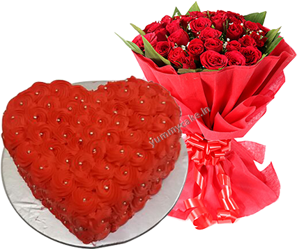 Which Is The Best Site For The Midnight Flower, Cake, - Flowers For Valentine's Day (500x500)