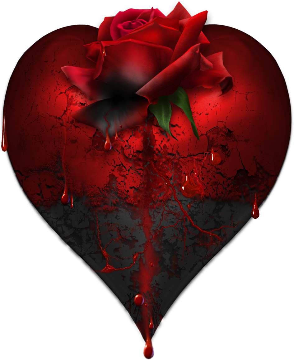 My Love Is A Red, Red Rose - Gothic Heart Png (945x1154)