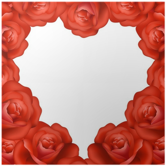 Heart Frame Made Of Red Roses With Text Frame Poster - Garden Roses (400x400)