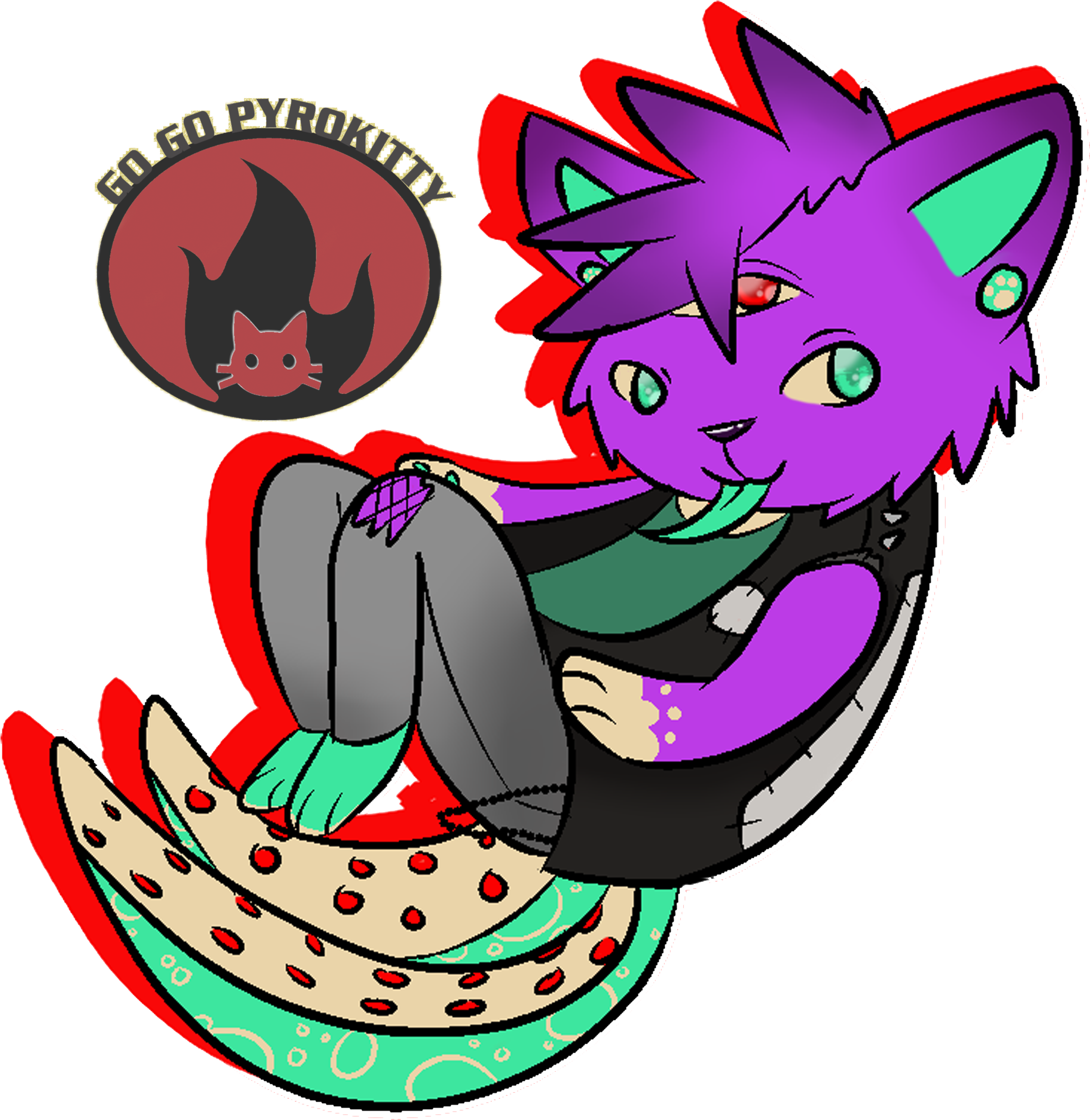 Tentacle Cat - Cartoon (2543x2504)