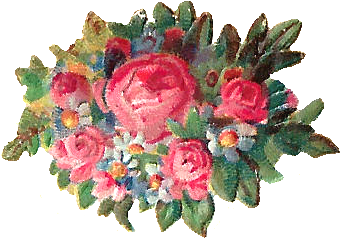 Free Digital Flower Clip Art - Rose Bouquet Clipart Transparent (519x477)