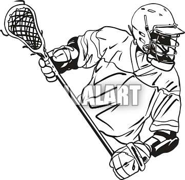 Lacrosse Stick With Player - False Lacrosse Player Wall Decal Vinyl Sticker Decals (361x350)