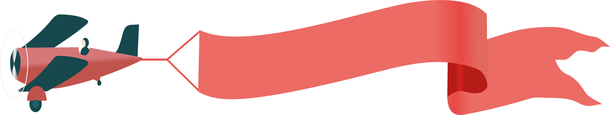 Clipart - Airplane Clipart With Banner (2400x454)