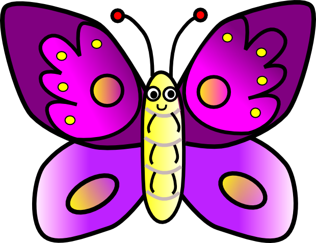 Purple Butterfly Cartoon Images - Beautiful Colours Of Butterfly (620x477)
