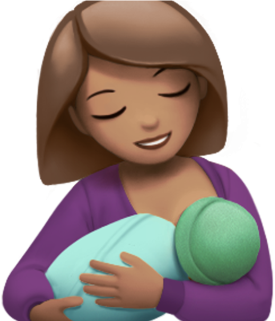 The Cradle Hold Sees The Baby's Head Nestled In The - Breastfeeding Emoji (840x630)