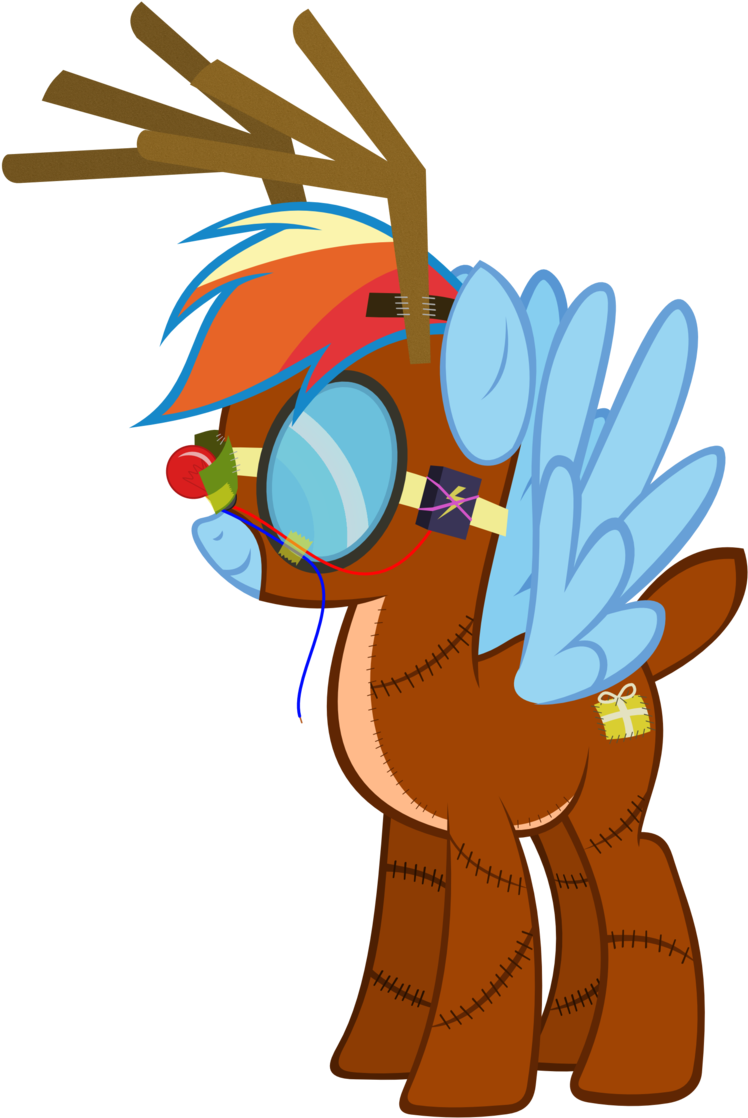 Reindeer Clipart Dash - Rainbow Dash Reindeer (900x1125)
