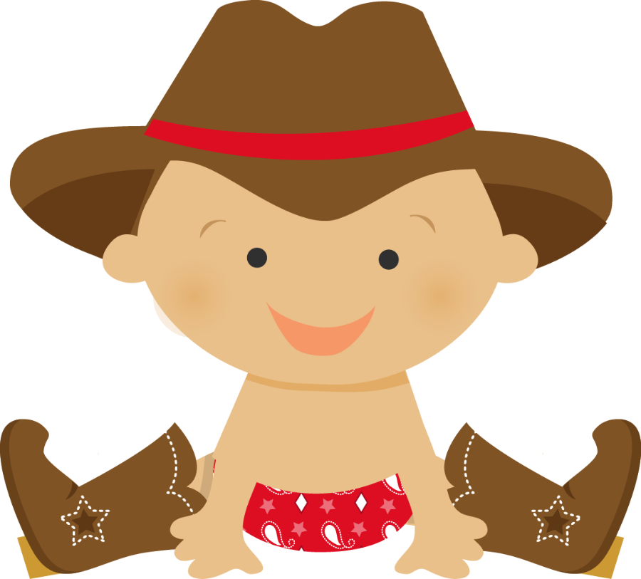 Cowboy Infant Clip Art - Cowboy Baby Shower Clipart (900x813)