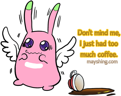 Too Much Coffee By Mayshing - Cartoon (420x340)