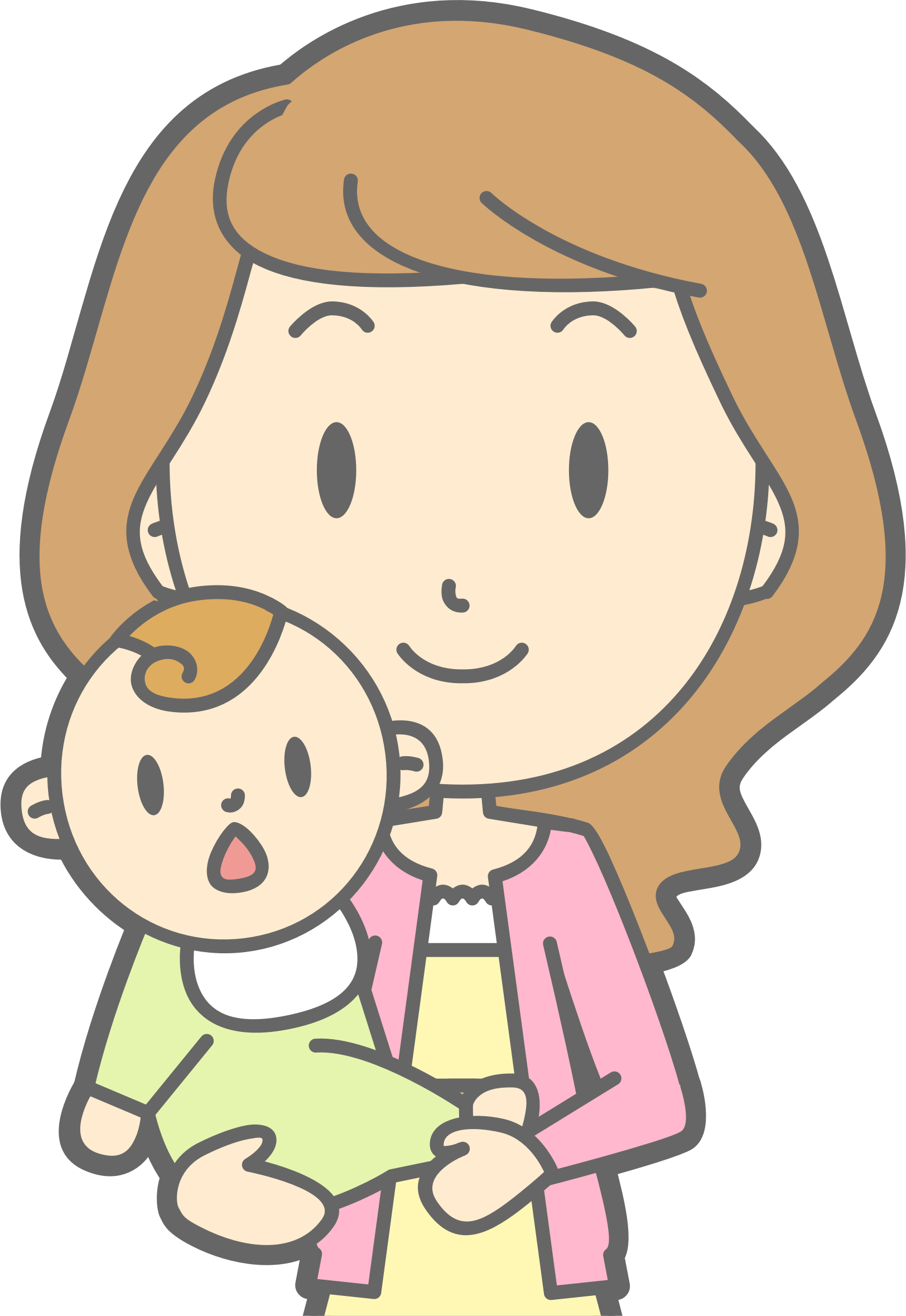 Mum With Infant - Mummy And Baby Clipart (1624x2358)