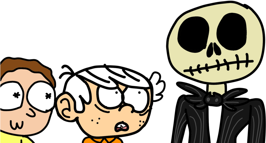 Lincoln And Morty Meet Jack Skellington By Fnafdude183 - Lincoln And Morty Meet Jack Skellington By Fnafdude183 (1024x576)