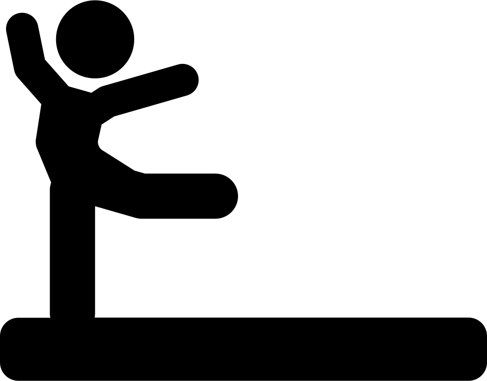 Individual Gym Practice Black Silhouette Posture Of - Ginnastica Icona (980x768)